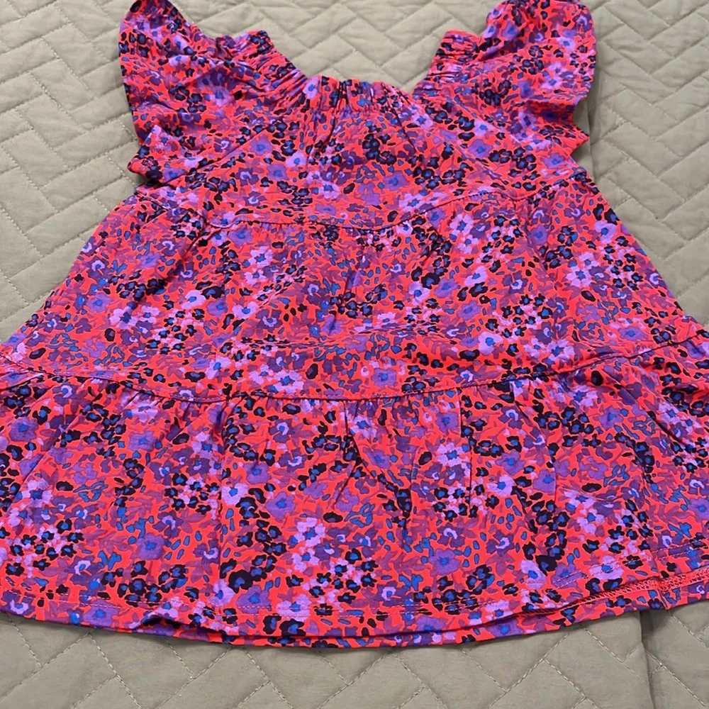 babyGap Red Floral Tiered Flutter Sleeve Dress/NWT/18-24 Months